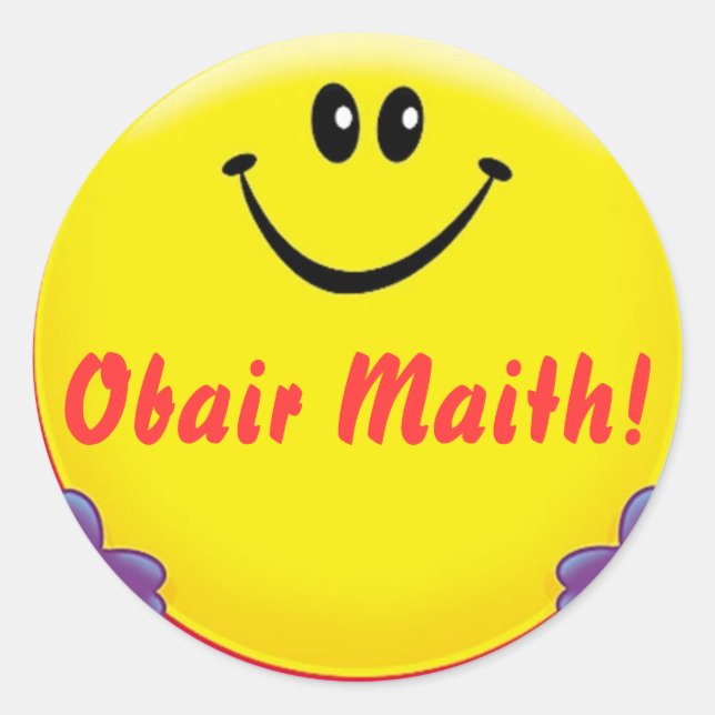 irische Belohnung Aufkleber Obair Maith = gute Arb (Vorderseite)