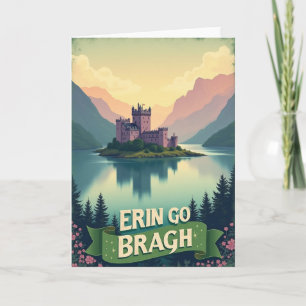 Irische Burg-Szene Kunstkarte Karte