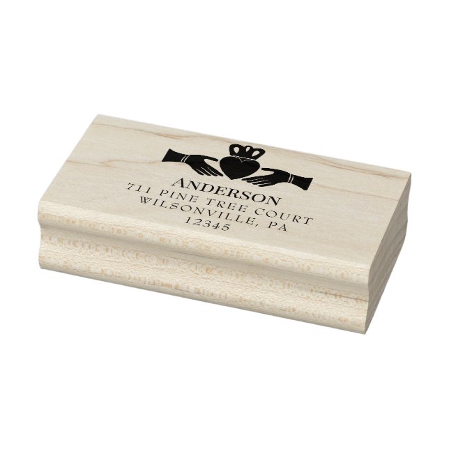 Irische Claddagh-Ring-Rücksendeadresse Gummistempel (Stempel)