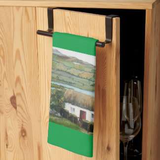 Irische Cottage-Landschaft-Küchenhandtuch Geschirrtuch