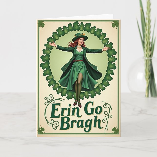 Irische Feier Emerald-Karte Karte (Vorderseite)