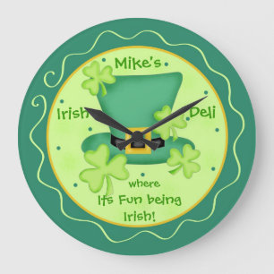 Irische Feier Restaurant-Kneipen-St. Patricks Große Wanduhr