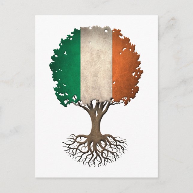 Irische Flagge Baum des Lebens Anpassbar Postkarte (Vorderseite)