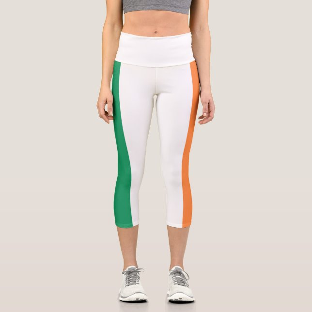 Irische Flagge Capri Leggings (Vorderseite)