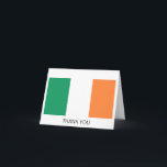 Irische Flagge Dankeskarte<br><div class="desc">Patriotische Flagge Irlands.</div>