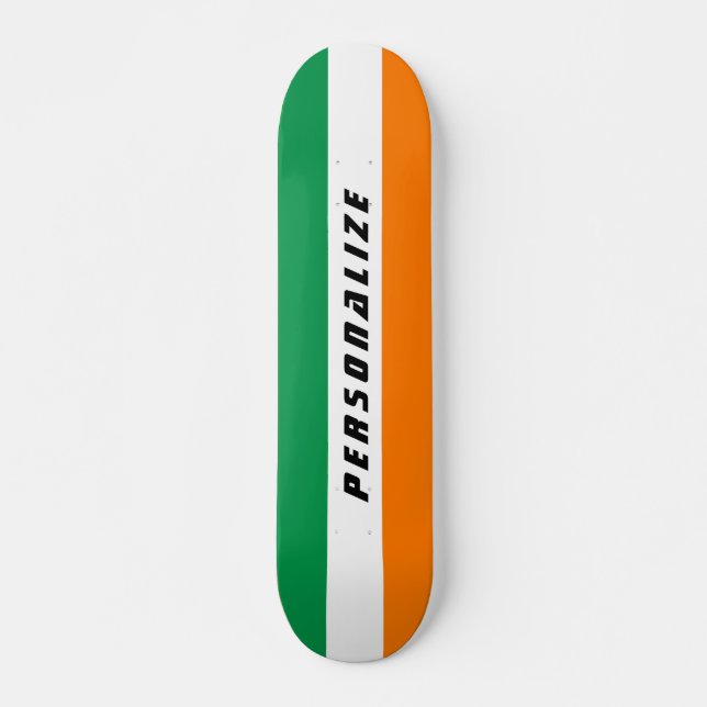Irische Flagge fertigen Skateboardplattform Skateboard (Vorne)