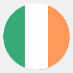 irische Flagge, Flagge der Republik Irland Runder Aufkleber