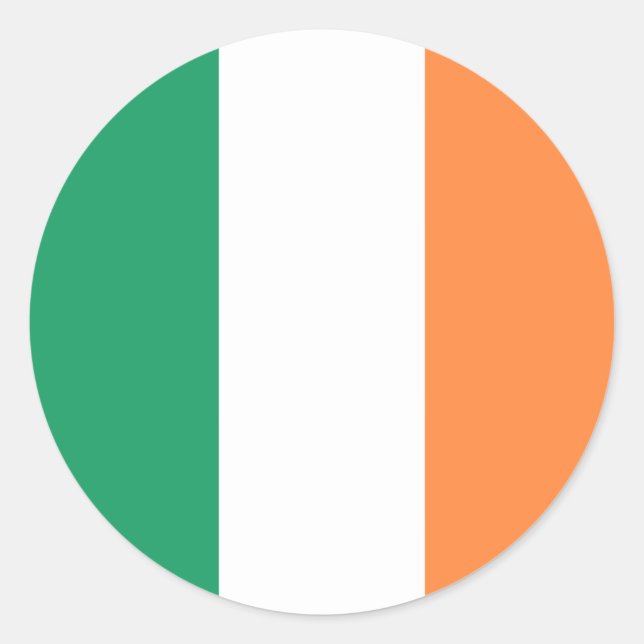 irische Flagge, Flagge der Republik Irland Runder Aufkleber (Vorderseite)