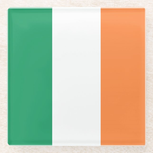 Irische Flagge Glasuntersetzer (Vorderseite)