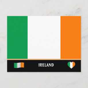 Irische Flagge & irische Länderreisen / Irland Postkarte