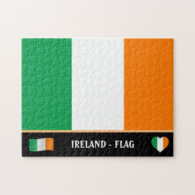 irische Flagge / irisches Land / Irland Puzzle (Horizontal)