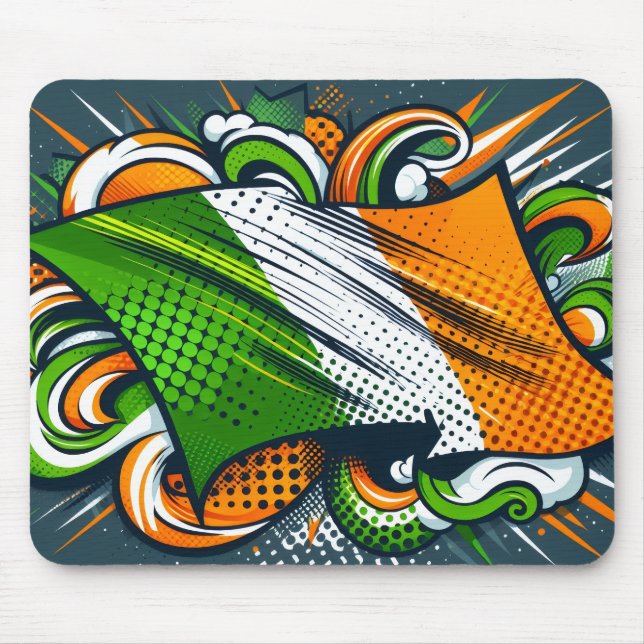 Irische Flagge-Mauspad Mousepad (Vorne)