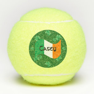 Irische Flagge mit personalisierten Shamrocks Tennisbälle