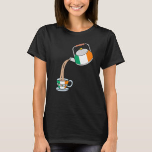 irische Flagge mit Teapot & Teacup T-Shirt