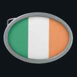 Irische Flagge Ovale Gürtelschnalle<br><div class="desc">Patriotische Flagge Irlands.</div>
