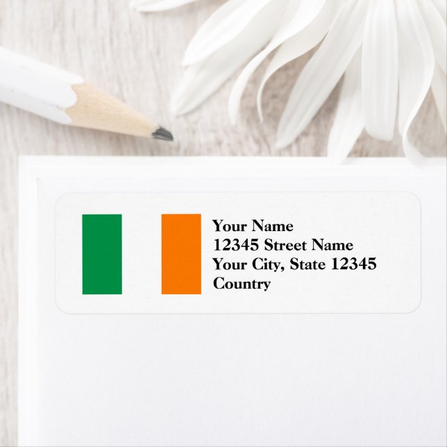 irische Flagge - Rücksendeadressen-Aufkleber (Insitu)