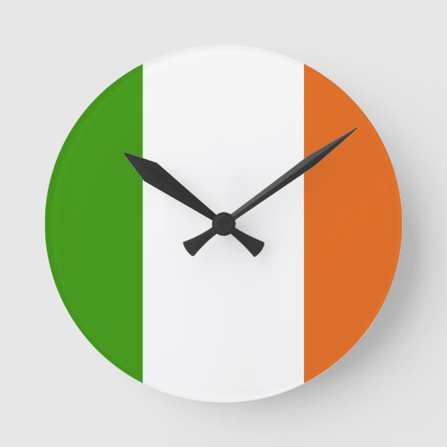 irische Flagge Runde Wanduhr (Vorderseite)