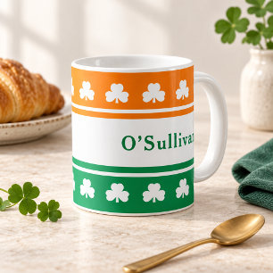 Irische Flagge Shamrock Benutzerdefinierter Famili Kaffeetasse