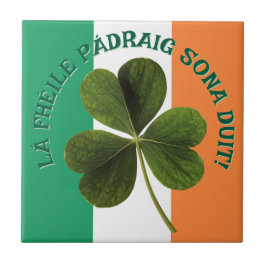 Irische Flagge Shamrock Lá Fhéile Pádraig Sona Fliese