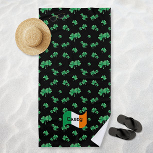 Irische Flagge Shamrocks Personalisiert Strandtuch