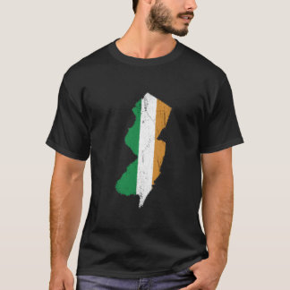 Irische Flagge über New-Jersey T-Shirt
