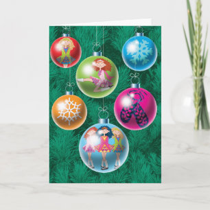 Irische Flitter-Weihnachtskarte Feiertagskarte