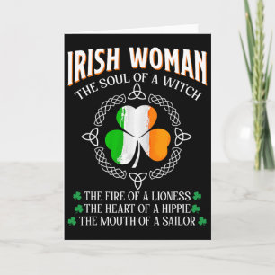 Irische Frau Die Seele einer Hexe Shamrocks _1 Karte