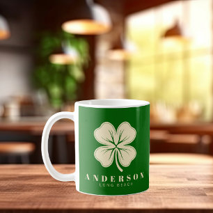 Irische Glückskleeblatt mit Namen Grün Kaffeetasse