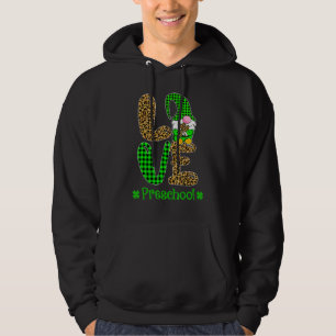 Irische Gnom Liebe Vorschullehrer Leopard St Patr Hoodie