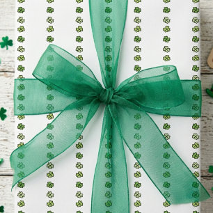 Irische grüne Kleeblattstreifen Geschenkpapier