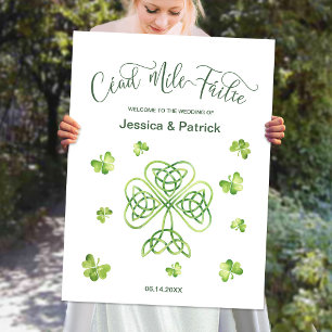 Irische Hochzeits-Willkommensschild Cead Mile Fail Poster