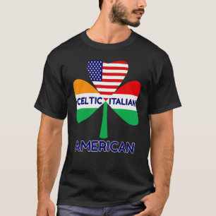 Irische italienische amerikanische Flagge und kelt T-Shirt