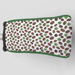 Irische Kaffebohnen und Kleeblätter Lustiges Desig Golf Headcover