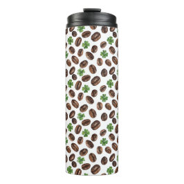 Irische Kaffebohnen und Kleeblätter Lustiges Desig Thermosbecher