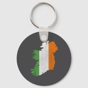 Irische Karte und Flagge Irlands Erbe St. Patrick Schlüsselanhänger