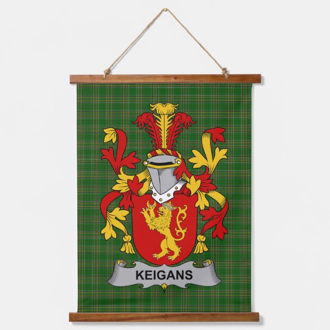 Irische Keigans oder McKeehan Wappen Familienwappe Wandteppich Mit Holzrahmen (Vorderseite)