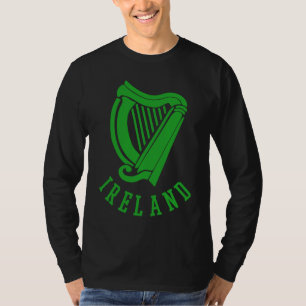 Irische keltische Harfe mittelalterliches Emblem I T-Shirt