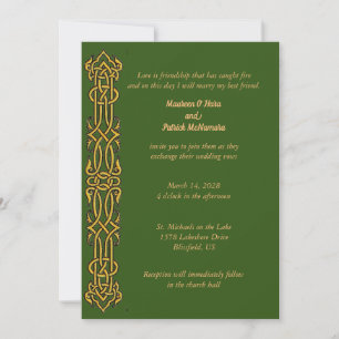 Irische keltische Hochzeitseinladung im Design Einladung