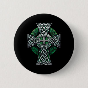 Irische keltische Kreuzknoten christliche Heilige  Button
