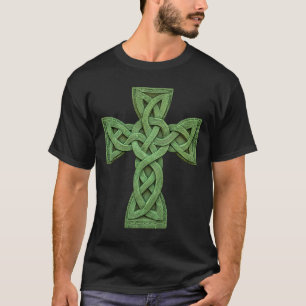 Irische keltische Kreuzknoten christliche Heilige T-Shirt