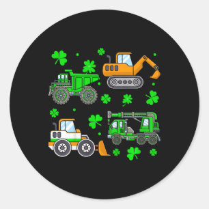 Irische Kinder Bauwagen Kran St Patricks Tag Runder Aufkleber