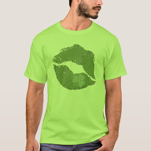 Irische Klee-Lippen T-Shirt (Vorderseite)