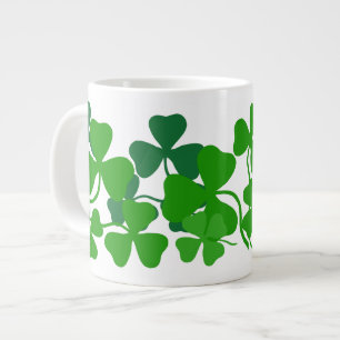 Irische Kleeblatt, grüne Klee-Kaffeetasse/Tasse 2 Jumbo-Tasse
