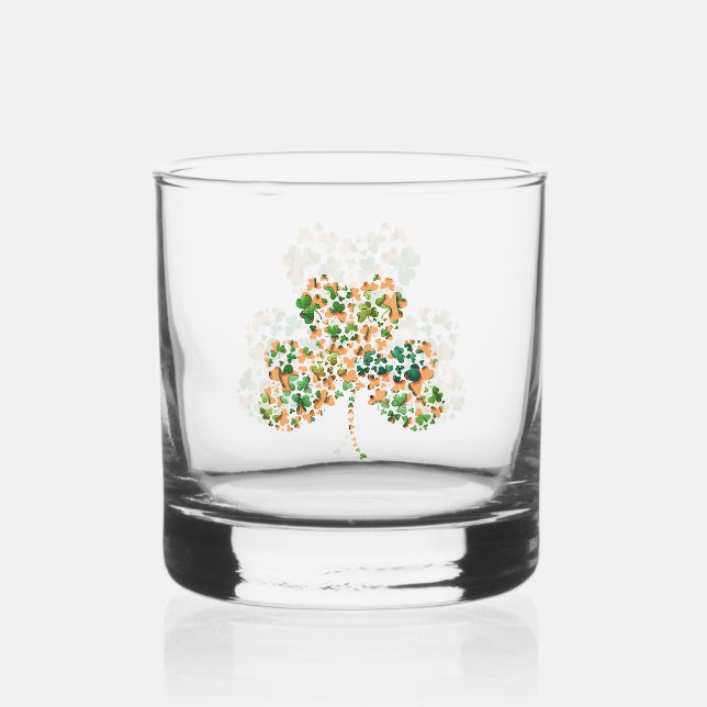 irische Kleeblätter Whiskyglas (Vorderseite)