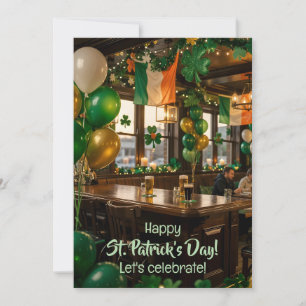 Irische Kneipe bereit für St. Patrick's Day-Party, Einladung