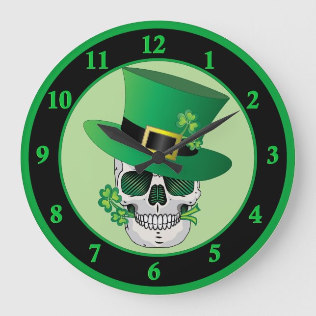 Irische Kobold Große Wanduhr (Vorderseite)
