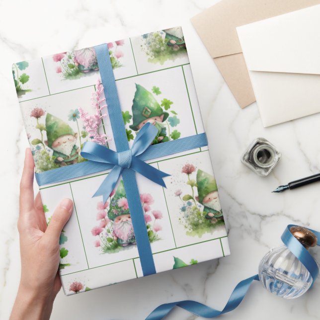 Irische Kobolde und Kleeblätter Geschenkpapier (Schenken)