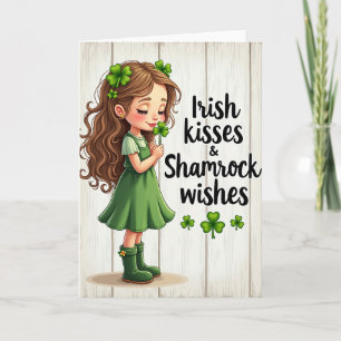 Irische Küsse Shamrock-Wünsche Karte