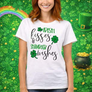 Irische Küsse & Shamrock-Wünsche T-Shirt