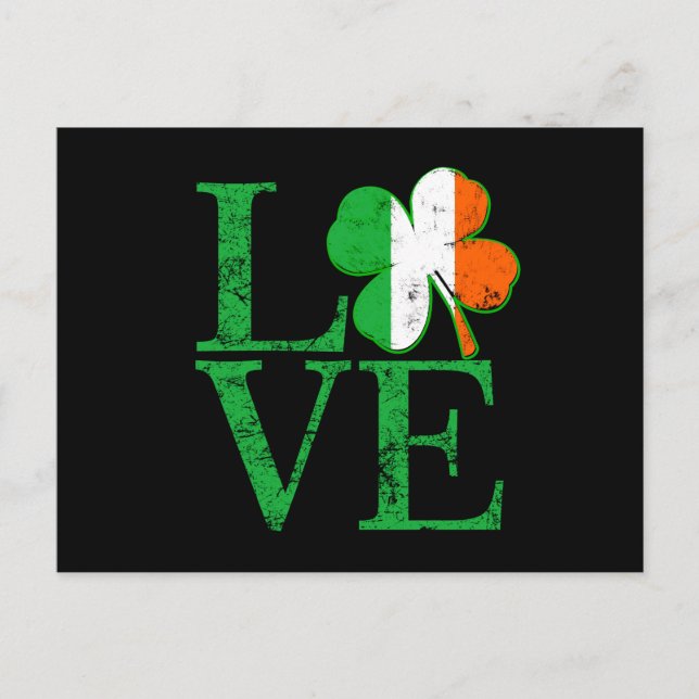 Irische Liebe für St Patricks Postkarte (Vorderseite)
